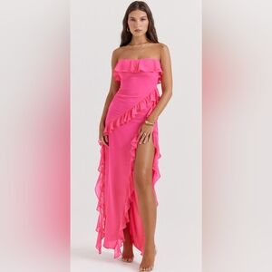 House of CB Size S Hot Pink Sarina Ruffle Dress